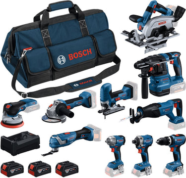 Bosch professional 18v - gereedschap combiset - 10-delige accu gereedschapsset – complete powertool kit voor elke klus