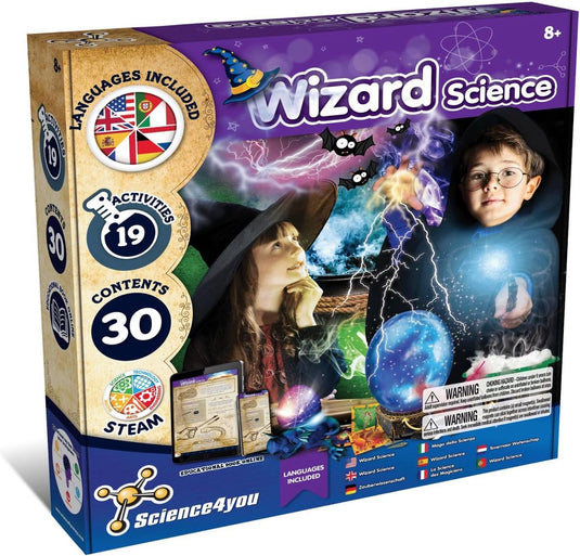 Science 4 you science4you wizard science - experimenteerset - 30 onderdelen - 19 activiteiten - met toverstaf - 8 jaar +