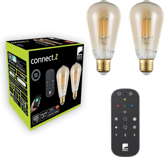 Eglo connect .z smart starterspakket - led lampen - afstandsbediening - e27 - 2200k - dimbaar - zigbee