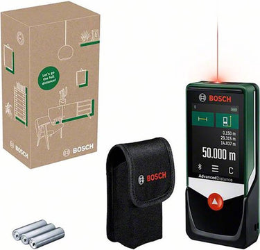 Bosch advanceddistance 50c - laserafstandmeter - inclusief batterijen en opbergetui