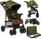 Lionelo emma plus buggy en kinderwagen - licht en duurzaam - verstelbare rugleuning tot ligstand - xxl luifel met venster - grote mand - organizer en tas - schokdempers - 5-punts gordel - tot 15 kg - compact inklapbaar