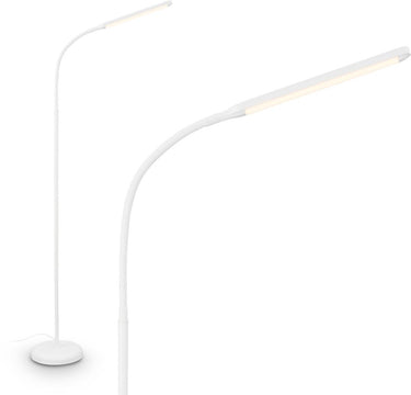 B.k.licht briloner mura – led vloerlamp – dimbaar – 6w – 600lm – touchbediening – zwenkbaar – wit – moderne leeslamp