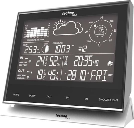 Technoline weerstation - ws 1700 - 138x153x53mm - alu zwart - met 3 buitensensors 100m - tl-ws1700