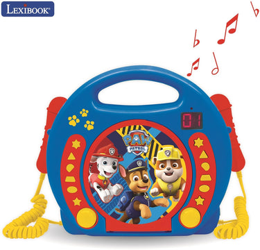 Lexibook paw patrol draagbare cd-speler met 2 meezingmicrofoons