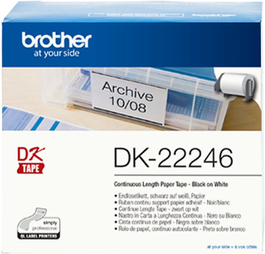 Brother dk-22246 - papier - zwart op wit - rol (10,3 cm x 30,48 m) 1 rol(len) doorlopende etiketten - voor ql-1050, ql-1060n, ql-1100
