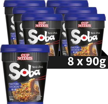Nissin soba cup noodles - yakitori wok style noedels - instant noodles - 8 stuks