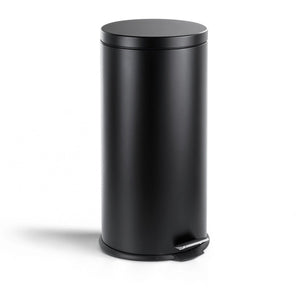 Hush. living hush living - prullenbak 30l metaal- met soft close deksel - pedaalemmer - uitneembare binnenemmer - grote capaciteit - keuken kantoor - midnight black