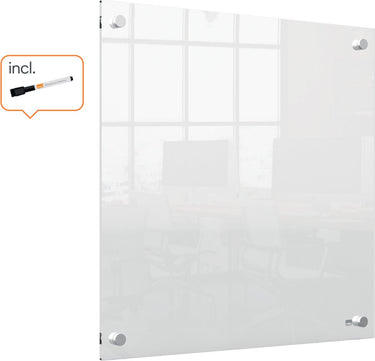 Nobo draagbaar wandgemonteerd mini whiteboard - 450 x 450 millimeter - inclusief marker - transparant acryl
