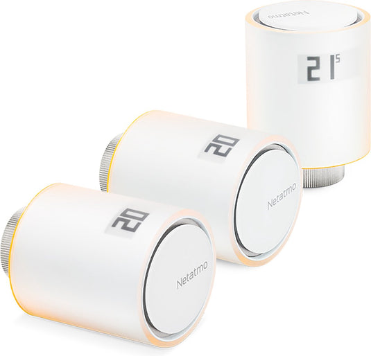 Netatmo slimme radiatorknop – slimme thermostaatknop – 3 stuks uitbreiding - geschikt voor google home, alexa apple homekit