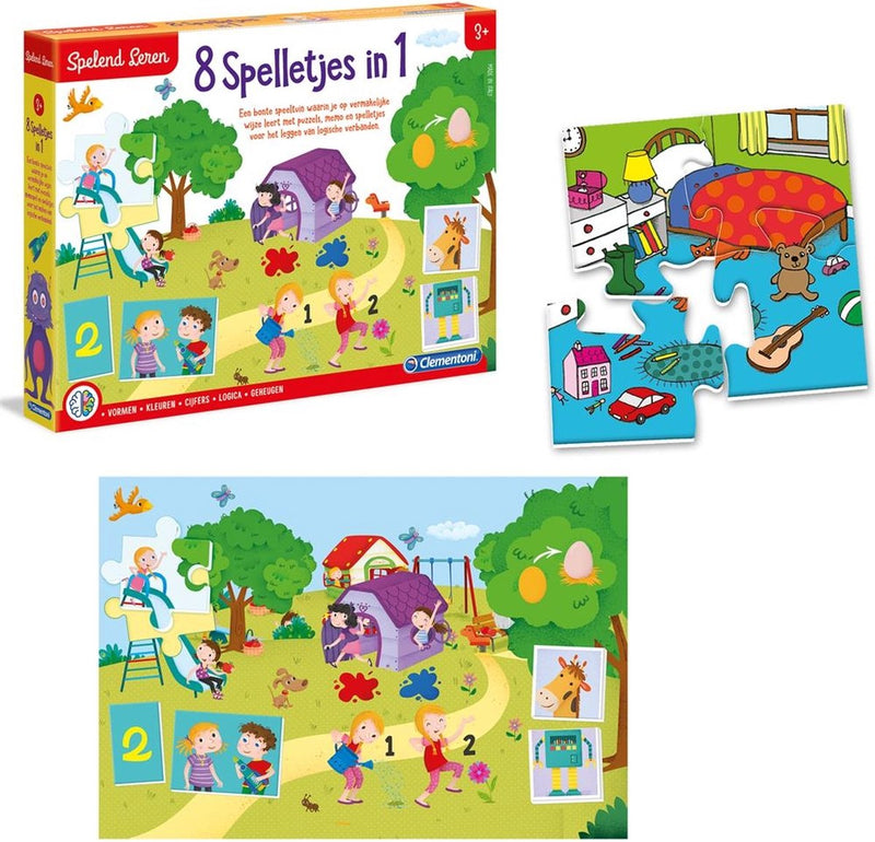 Load image into Gallery viewer, Clementoni spelend leren - 8 spelletjes in 1
