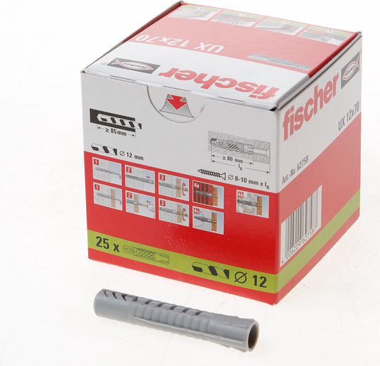Fischer universeelplug ux 12 x 70mm (prijs per 25 stuks)