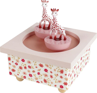 Sophie de giraf muziekdoosje - dansende sophie's - baby muziekdoos - kraamcadeau - babyshower cadeau - vanaf 12 maanden - 11.5x11.5x8.5 cm - roze
