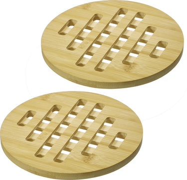 Westmark onderzetters tapas + friends – ronde onderzetters om de tafel te beschermen tegen krassen en brandplekken, ideaal voor de eettafel – bamboe, 20cm, 2 stuks