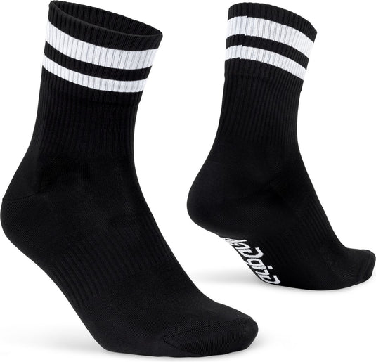 Gripgrab - original stripes crew zomer fietssokken gestreepte retro wielersport sokken coolmax - unisex - zwart - maat m (41-44)
