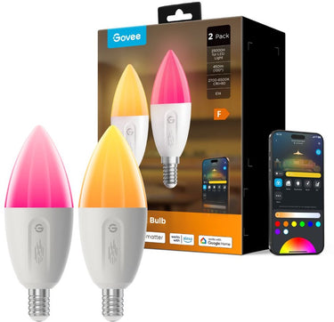 Govee slimme lamp e14 matter rgbww 4,5 cm - 2-pack