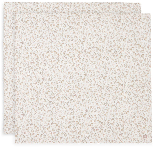 Jollein - hydrofiele doek large 115x115cm - inbakerdoek - zacht katoen - 2 stuks - bloomy