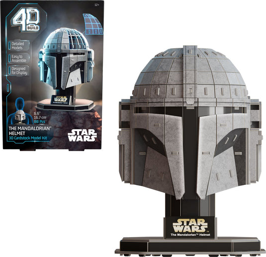 4d build star wars - the mandalorian helm - 3d puzzel - 88 stuks - kartonnen bouwpakket