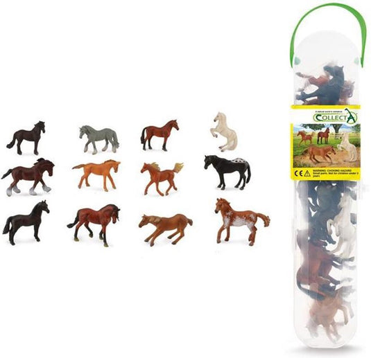 Collecta figurine mini set - 12 paarden - paarden - handgeschilderd - miniatuur