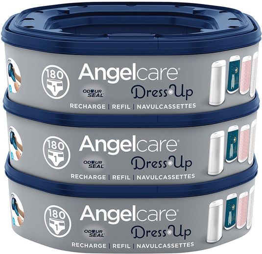 Angelcare navulling luieremmer baby - achthoekige navulcassettes - voor dress up - 3 stuks