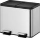 Eko - essential splitted recycler pedaalemmer 15+15 liter - stainless steel - mat rvs - prullenbak
