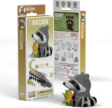 Eugy 3d puzzel - wasbeer - wilde dieren - duurzaam - verzamel ze allemaal - 6 jaar