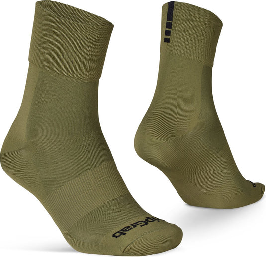 Gripgrab - lightweight sl performance zomer fietssokken 1 paar coolmax wielersport sokken regular cut - olijf groen - unisex - maat xs (35-38)