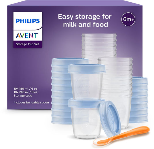 Philips avent bewaarbekers voor babyvoeding - 180 ml en 240 ml - 20 stuks - scf721 20