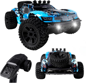 Overmax hooligan - bestuurbare auto - 4x4 wielaandrijving - 35km h - all-terrain - schaal 1:10 - 40 minuten speelplezier - bereik tot 100 meter - 2 oplaadbare accu's - race offroad rc auto volwassenen kinderen - afstandsbestuurbare auto voor buiten