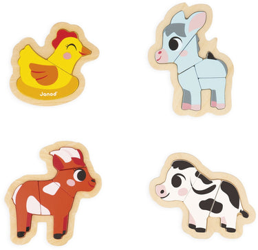 Janod - puzzel set - boerderijdieren