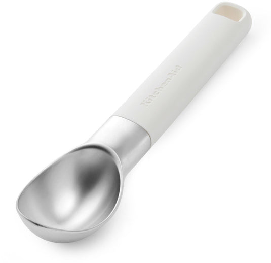 Kitchenaid ijsschep, 21 cm, kunststof rvs, wit -