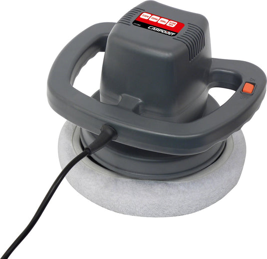 Carpoint poetsmachine 230v 120w – 3100 rpm – inclusief 2 polijstvachten – voor polijsten poetsen – met handgreep – 2 meter kabel