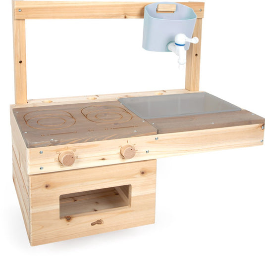 Small foot houten modderkeuken buiten speelkeuken voor kinderen.