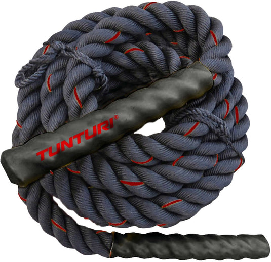 Tunturi battle rope - fitness rope - functional training rope - fitness touw - 15 meter - incl. gratis fitness app