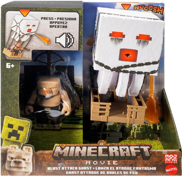 Minecraft movie blast attack ghast – 25 cm actiefiguur met licht, geluid en vuurprojectiel