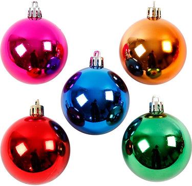 Creativ company kerstballen, d: 6 cm, sterke kleuren, 20 assorti