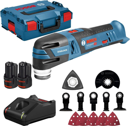 Bosch professional gop 12v-28 accu multitool + accessoires 12v 3.0ah in l-boxx - 06018b5006