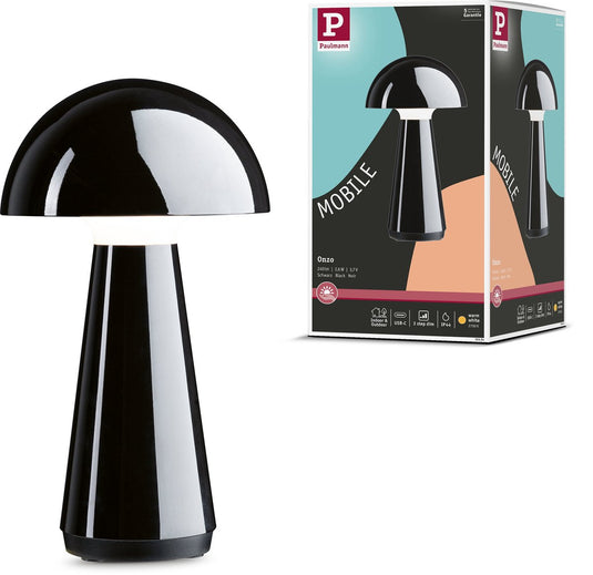 Paulmann acculamp 3-step-dim onzo ip44 dimbaar 2700k zwart