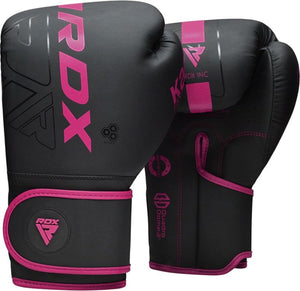 Rdx sports f6 kara bokshandschoenen - boxing gloves - training - vechtsporthandschoenen - boksen - roze - mat - 12 oz