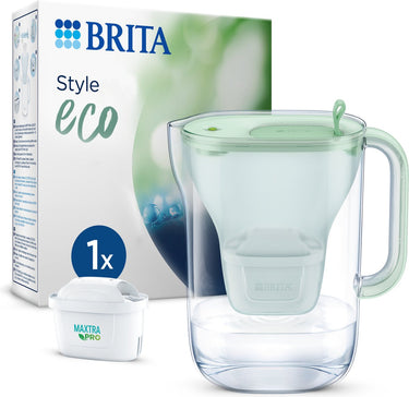 Brita waterfilterkan style eco - 2,4l - groen - incl. 1 maxtra pro pure performance waterfilter
