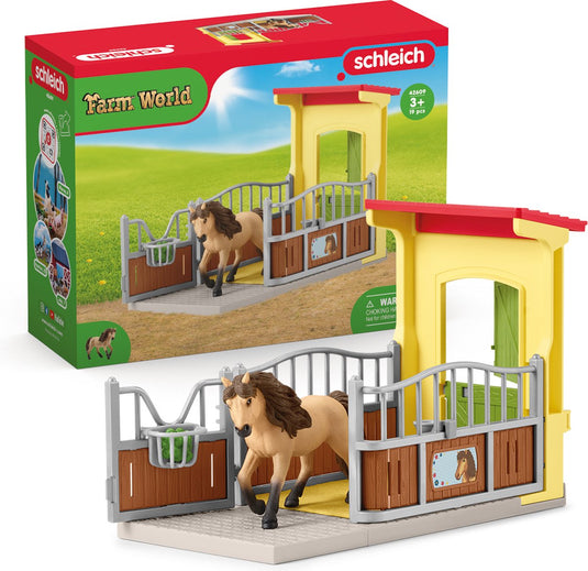 Schleich farm world - ponystal met ijslanderhengst - boerderij speelgoed - 42609