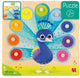 Goula jumbo - - houten knoppuzzel pauw - kinderpuzzel - 9 stukjes