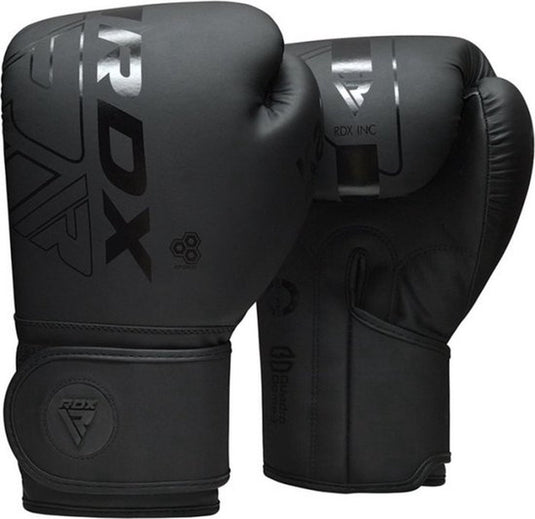 Rdx sports f6 kara bokshandschoenen - boxing gloves - training - vechtsporthandschoenen - boksen - zwart - mat - 12 oz