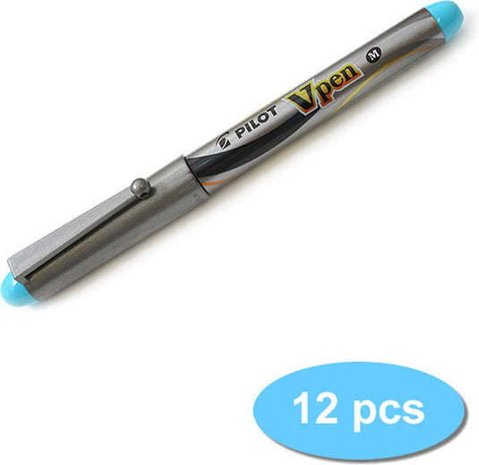 Pilot vulpen v-pen silver turkoois 12 stuks