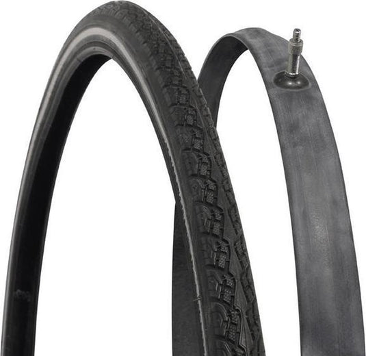 Dresco buiten- en binnenband - set met 1 binnen buitenband - bandenmaat 28x1 5 8 x 1 3 8 - etrto maat 37-622 - veilige reflectie - dunlop ventiel - hoogte ventiel 45mm - lage rolweerstand - hoge lekbestendigheid