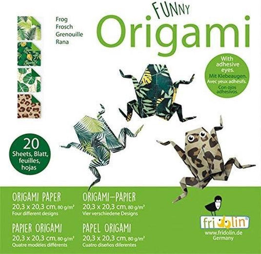 Fridolin origami kikker vouwen 20 x 20 cm 20 stuks multicolor