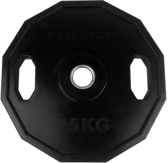 Tunturi olympische halterschijf - halter gewichten - 1x 25 kg - 50mm - rubber - incl. gratis fitness app
