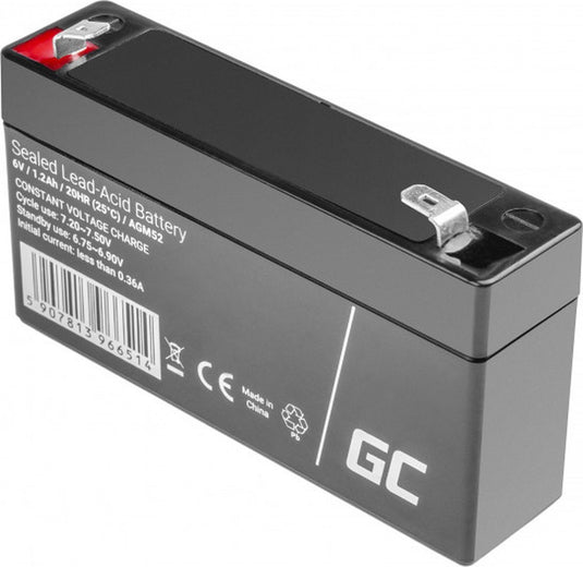 Green cell 6v 1.2ah (f1 4.6mm) 1200mah vrla agm accu