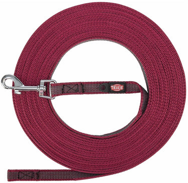Trixie hondenriem sleeplijn met rubber anti slip sangria rood