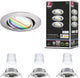 Paulmann led-inbouwlamp smart home zigbee 3.0 base coin basisset zwenkbaar rond 90 mm 20° coin 3x4,9w 3x420lm 230v dimbaar rgbw+ staal geborsteld
