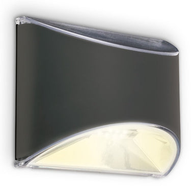 Briloner - buitenverlichting zonne energie - solar tuinverlichting - buiten wandlamp - warm wit licht - bewegingssensor - 10 x 8 x 5 cm - antraciet